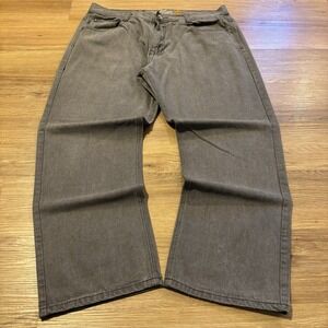 VTG Miskeen Originals Jeans 40x32 (Fits 36x28) Baggy Embroidered Skater Gray Y2K